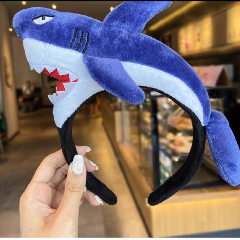 卡通毛绒玩具公仔鲨鱼发箍头箍搞怪个性发饰发卡发箍旅游拍照发箍