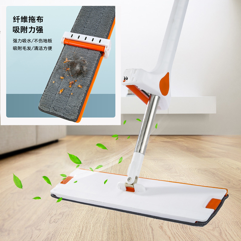 2021 new flat mop hand-free rotating mop lazy home mop squeeze water-free roller mop