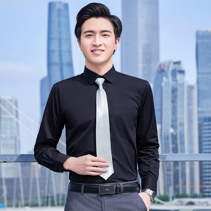 职业衬衫西裤套装男求职正装两件套白衬衣西装裤修身面试职业装