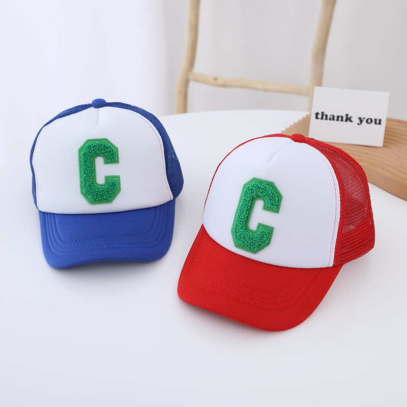 New Children's Baseball Cap Letter C Spring and Summer Boys Sun-Poof Peaked Cap Outdoor Sports Girls Sun Hat Fashion