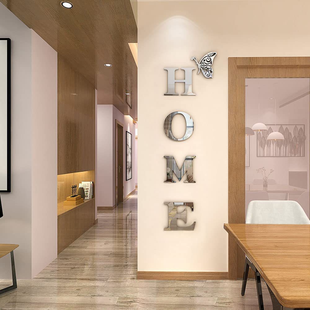 Jm3343 Cross-Border Foreign Trade Home Family Slogan Acrylic 3D Stereo Mirror Sticker Hallway Entrance Decorations