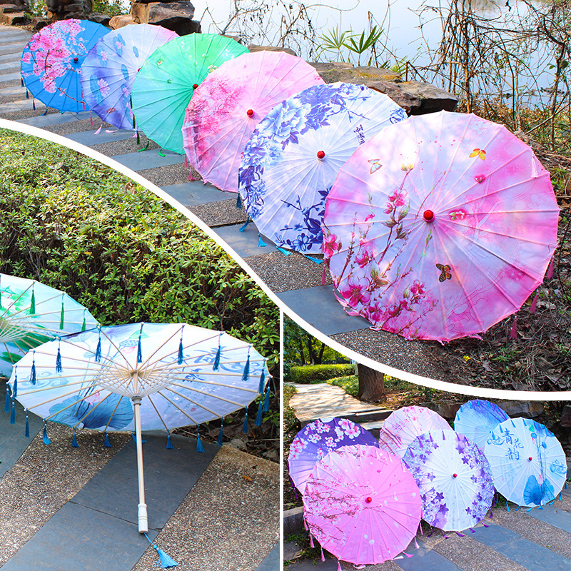 一件代发包邮油纸伞工艺伞古风流苏伞道具吊顶户外装饰舞蹈绸布伞