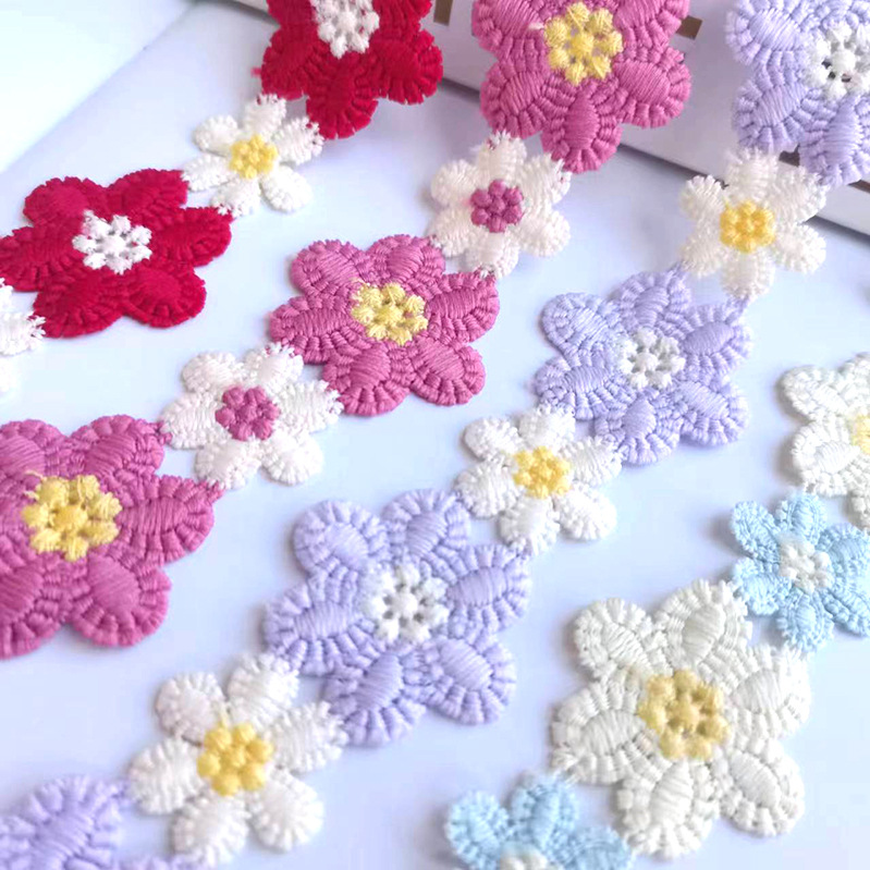 new color water soluble small flower 3.5cm milk silk embroidery lace diy decorative clothing accessories in stock wholesale