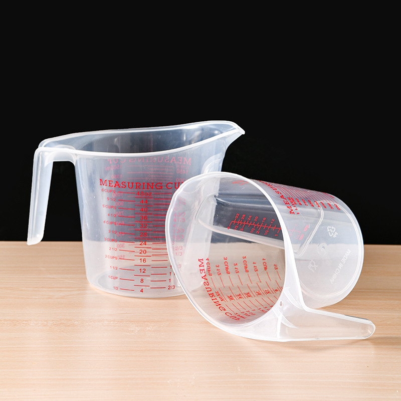 Plastic Measuring Cups Handheld with Scale Transparent Thickened Baking Kitchen More than Measuring Cup Specifications Graduated Glass with Handle