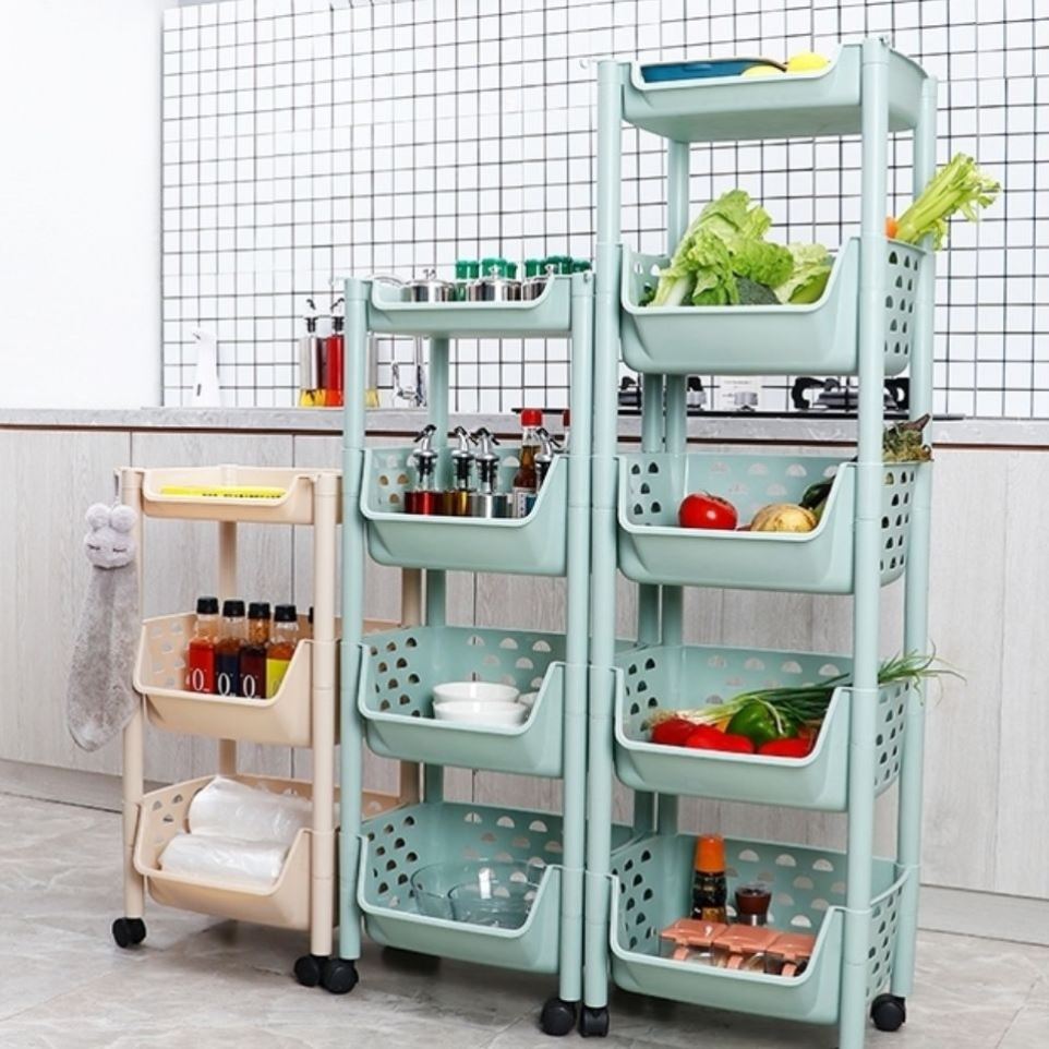 厨房蔬菜置物架收纳筐落地式多层塑料家用大全用品菜架菜篮子架子