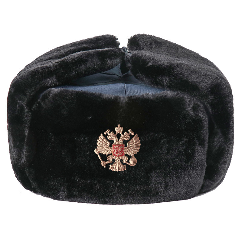 苏联徽章雷锋帽户外防寒东北加厚加绒男女士冬季骑车保暖护耳棉帽