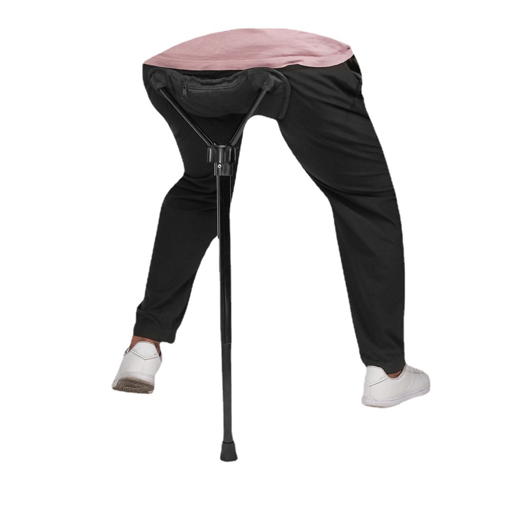 亚马逊新款户外折叠独脚凳 随身座椅排队神器 钓鱼露营伸缩折叠凳