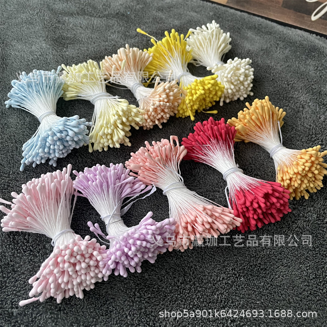 2mm哑光花心花芯仿真花环保石膏花蕊火柴头发簪步摇花心花蕊花芯