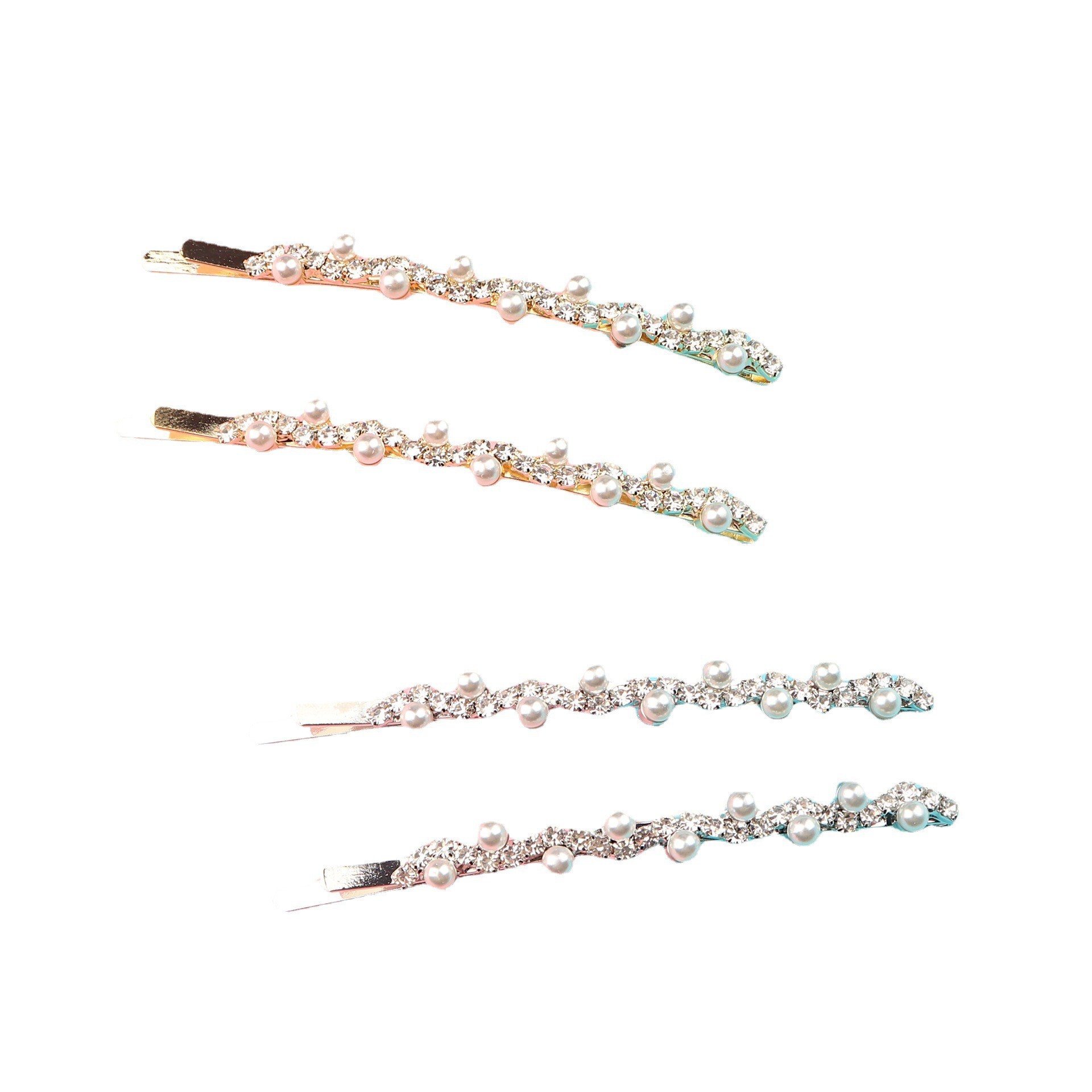 Youth Korean Style Pearl Barrettes Korean Side Clip Alloy Word Clip Maiden Pearl Hairware Accessories