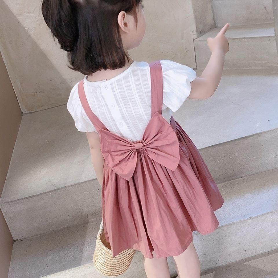 2021新款儿童3洋气5短袖7背带裙8岁女孩韩版公主裙女宝宝连衣裙夏