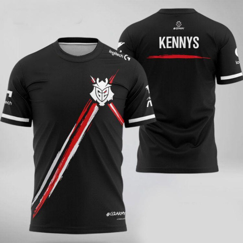 【网眼布】夏款3d印花lol 英雄联盟g2队服 男装短袖上衣t恤批发