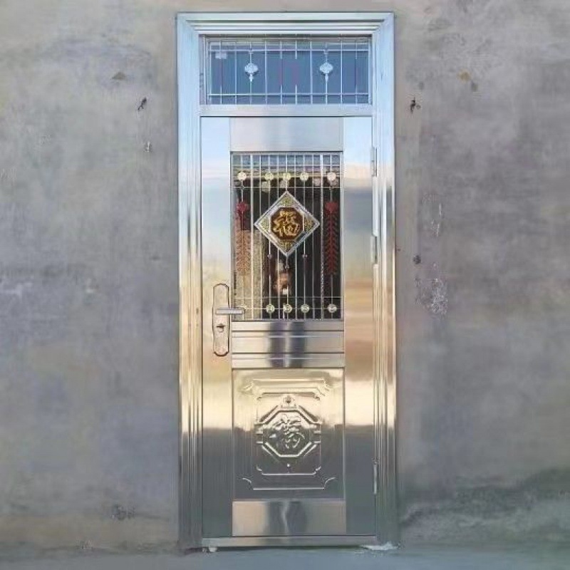 防盗门家用单门304不锈钢进户门入户门带摇头气窗通风门农村大门