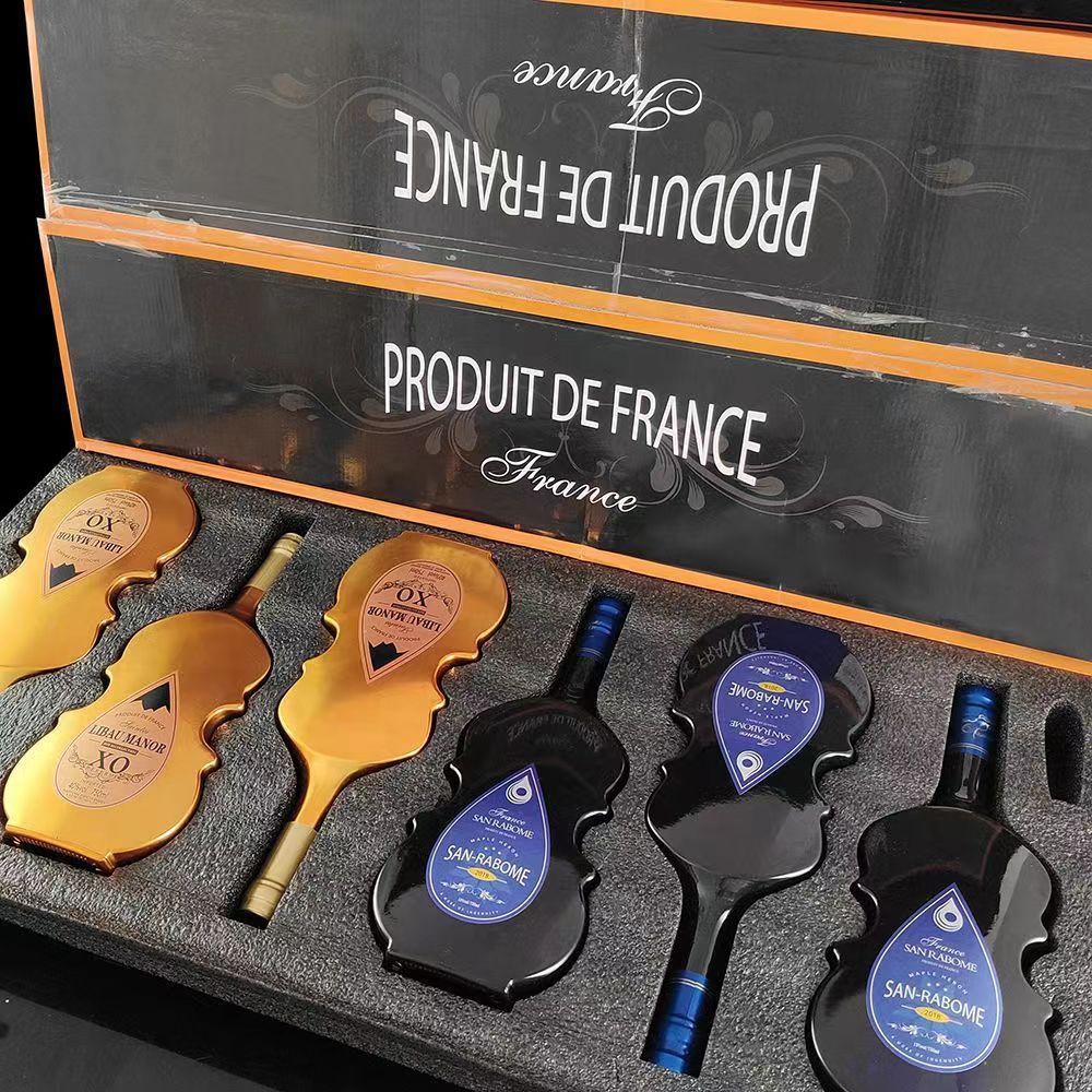 法国进口XO白兰地小提琴洋酒组合装40度酒水批发整箱送礼进口洋酒