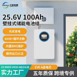 跨境家庭储能电池25.6V 100AH 2度电落地式大容量光伏储能电池