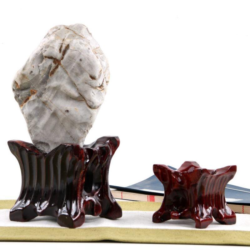 奇石底座泰山石头实木带槽鹅卵石不规则石头黄河石凹槽摆件托架子