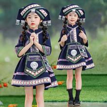 三月三民族服装儿童改良广西壮族服饰女童洛丽塔公主裙演出服衣服