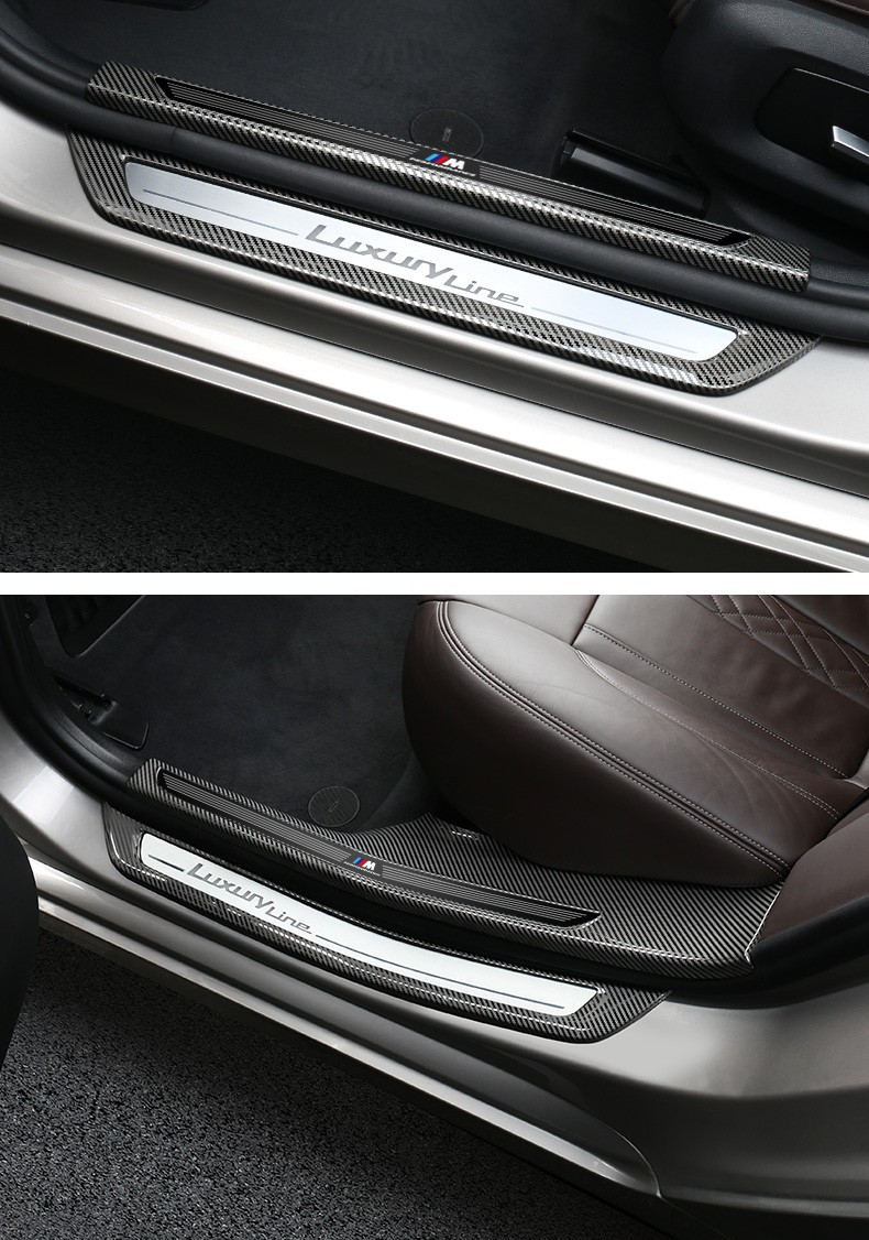 适用于宝马门槛条 21款5系x1迎宾踏板 汽车改装不锈钢门槛条