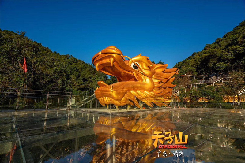 玻璃钢龙头雕塑 龙嘴拱门头 摆件景区大型景观中华龙金龙厂家定做