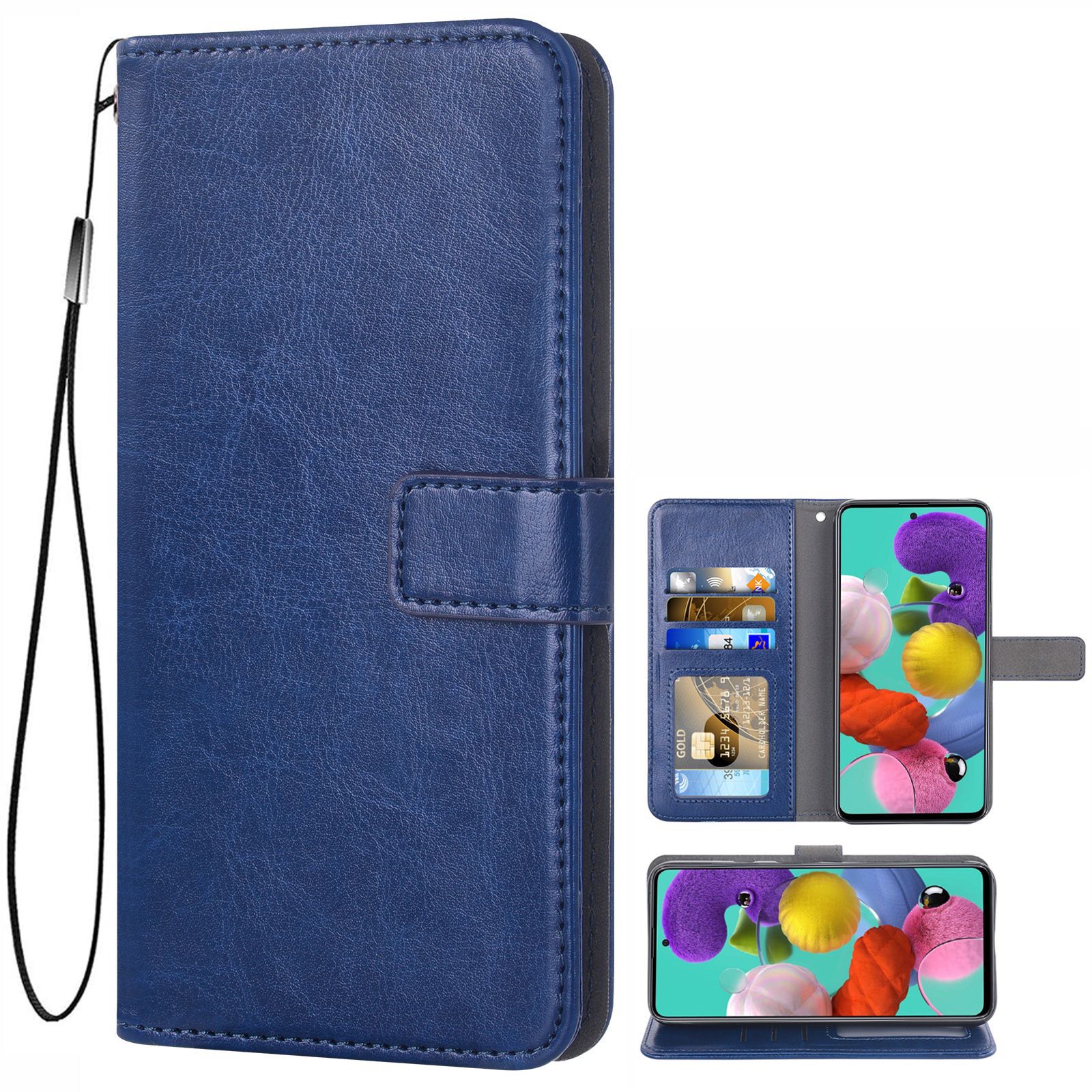 适用于Samsung三星S20多型号插卡支架式钱包款疯马纹手机保护皮套