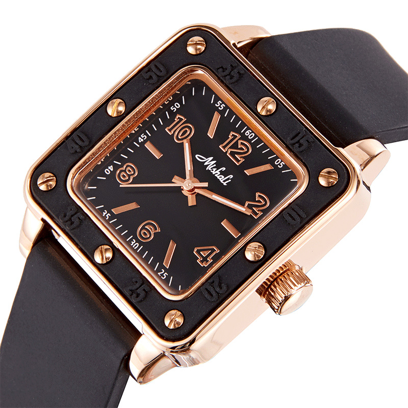 豹纹潮牌tt手表女个性方表盘炫酷硅胶带大表盘时尚帅气中性学生表