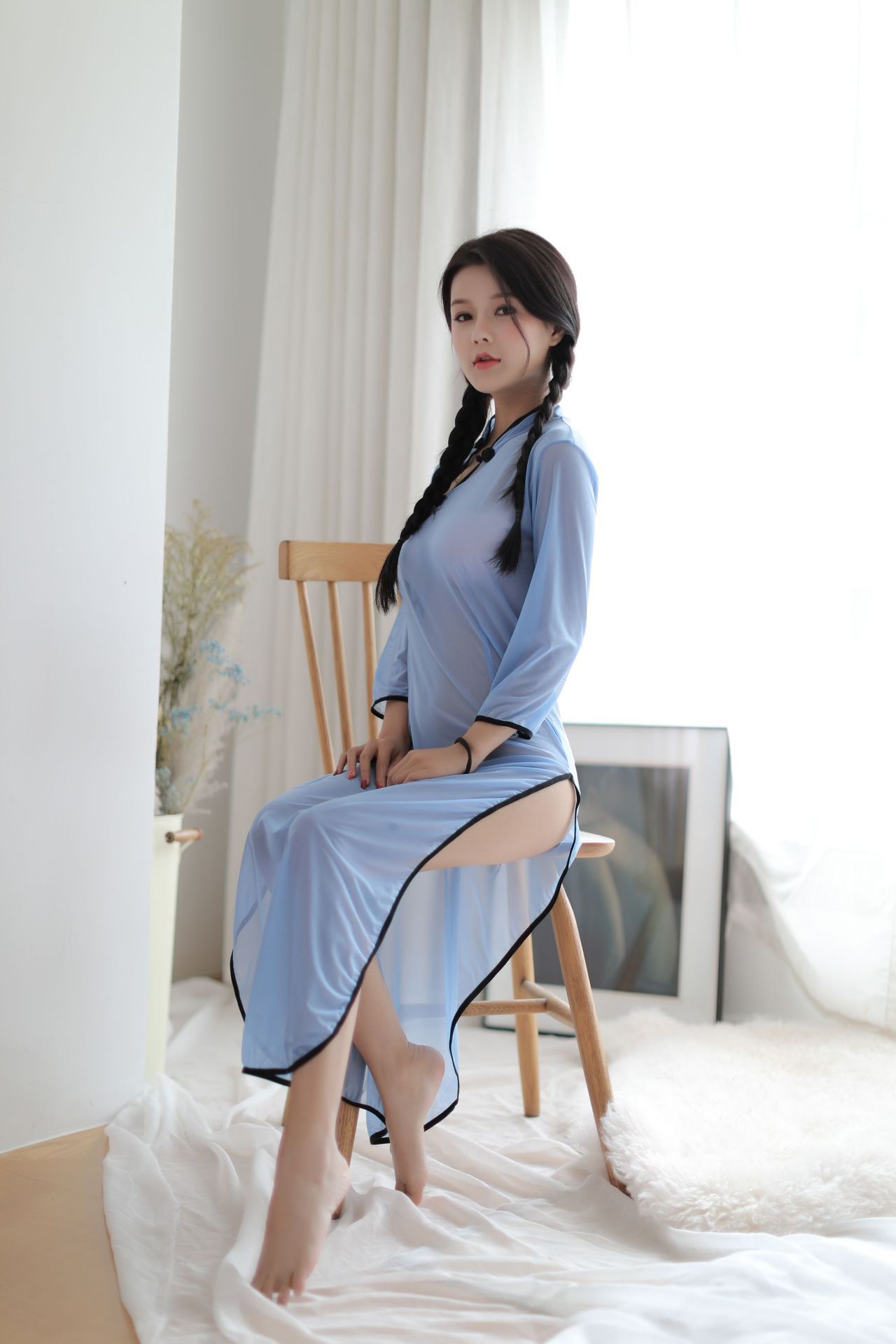 情趣内衣女装透视侧叉制服民国风学生装性感旗袍睡裙