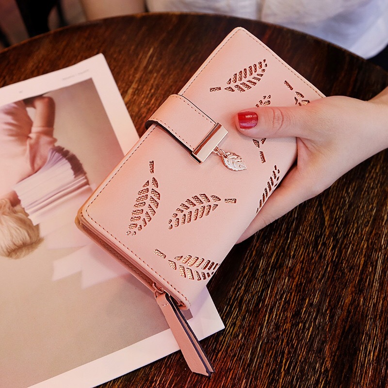 2022 New Wallet Female Student Long Phone Bag Korean Style Hollow Large-Capacity Coin Purse Clutch Card Holder Female