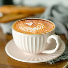 粗陶咖啡杯碟套装组手工日式复古拉花咖啡杯艺术杯陶瓷手冲咖啡杯