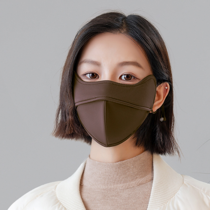 2023 Winter New 5D Stereo Space Capsule Sun Protection Fleece-lined Thermal and Windproof Mask Mask Eye Protection Face Small