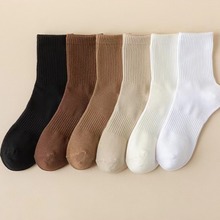 男士中筒袜子定 制简约百搭纯色情侣袜夏季新款薄款透气运动棉袜