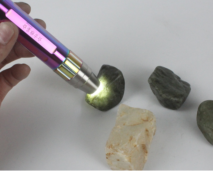 新款强光照玉石手电筒小口径大功率可充电翡翠原石翡翠鉴定用灯