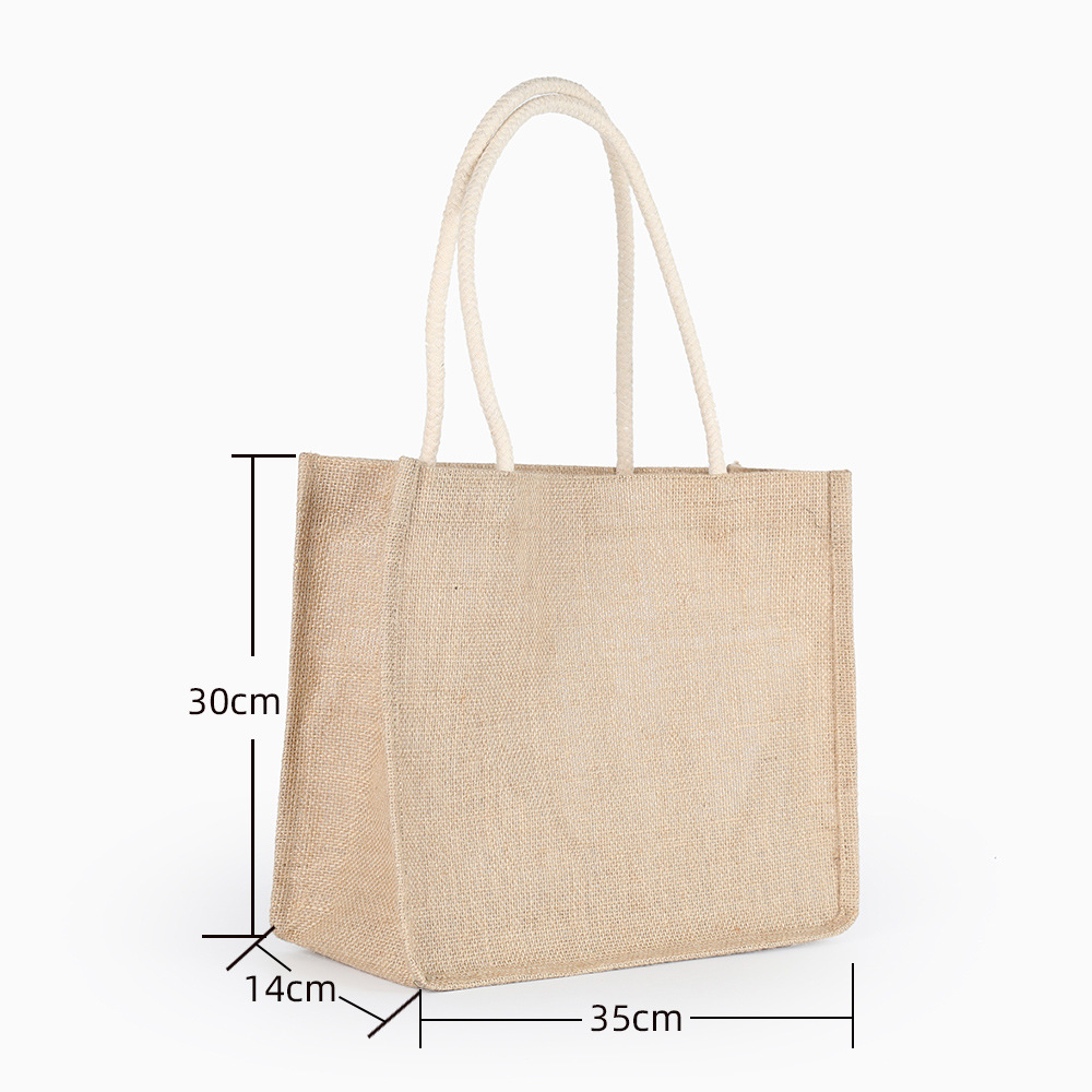 无印亚麻包刺绣印花防水麻布袋时尚黄麻手提袋大容量购物袋印logo