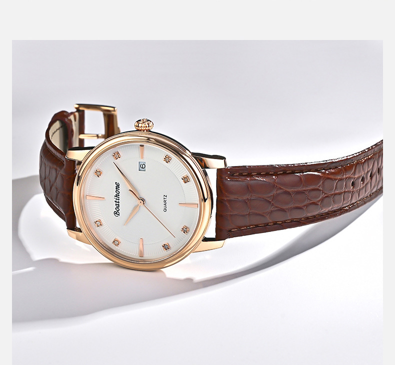 新款瑞士品牌宝航名表超薄电子石英手表防水日历时尚简约皮带手表