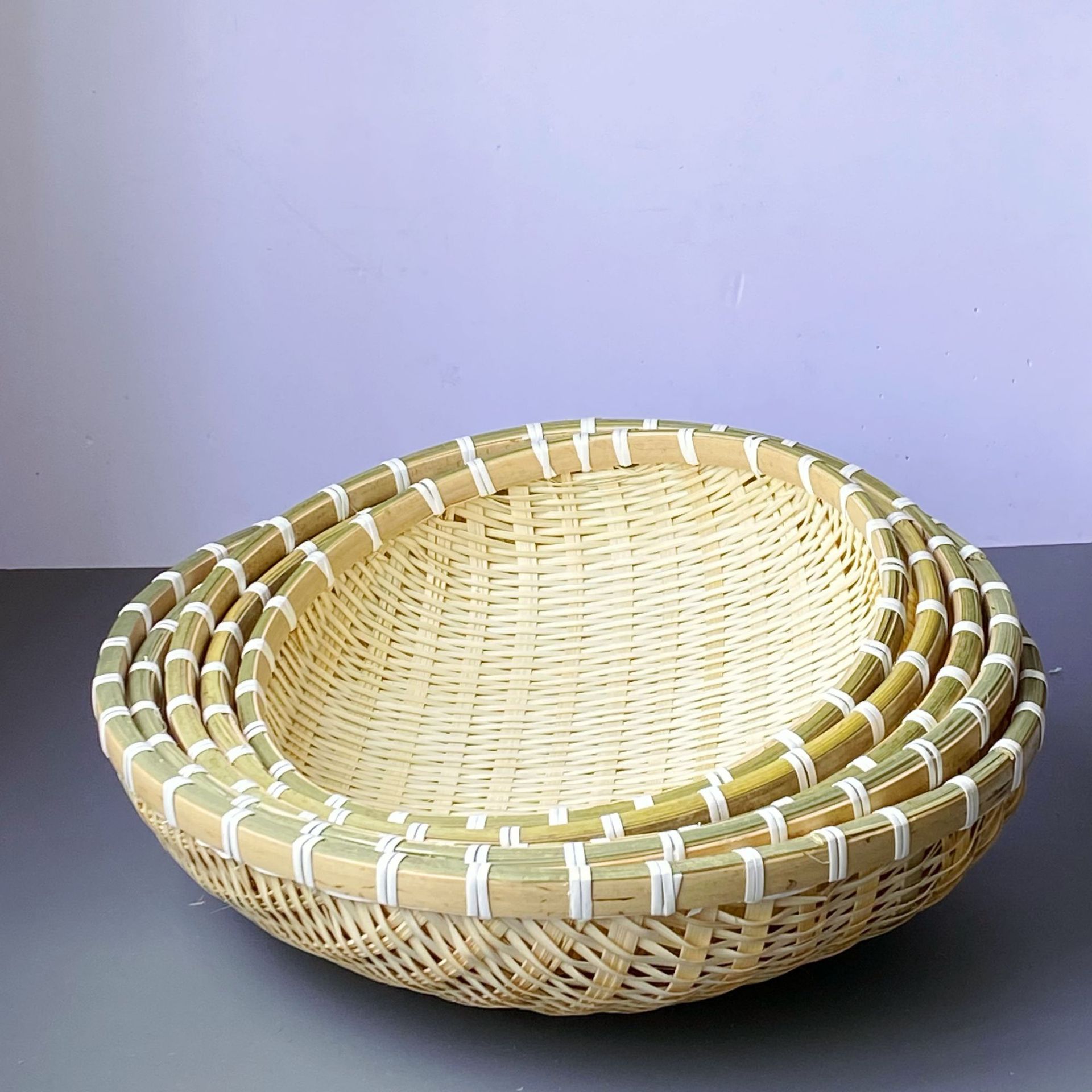 手工编织竹制篮子竹编淘米篮洗菜沥水篮簸箕馒头收纳筐竹筐小箩筐