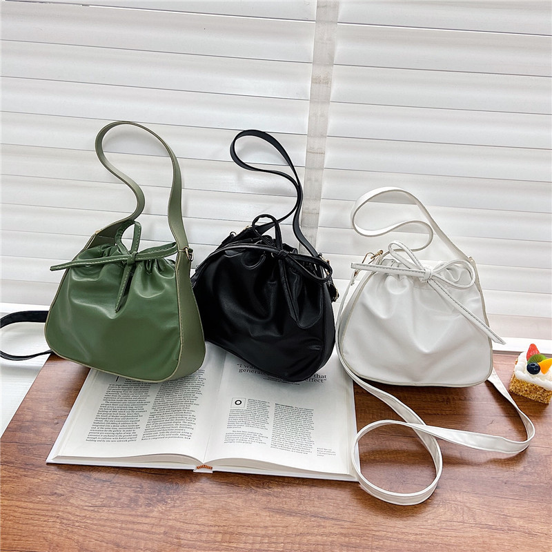 2021 New Solid Color Crossbody Bag Simple Western Style Shoulder Bag New Korean Style Retro Fashion Pull-Belt Small Bag for Women