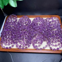 天然紫水晶切面单圈手手串 干净无杂 火彩十足颜色鲜艳 直播货源