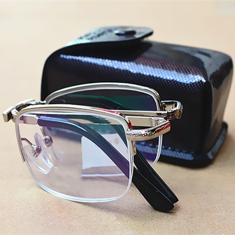 折叠老花镜金属架时尚眼镜老人阅读树脂加膜老视镜远视镜配盒5026