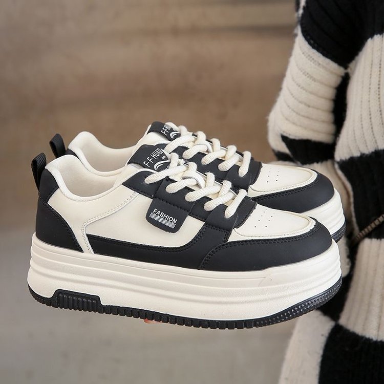 松糕厚底2023年秋冬新款时尚韩版小白鞋系鞋子女春季高颜值-阿里巴巴