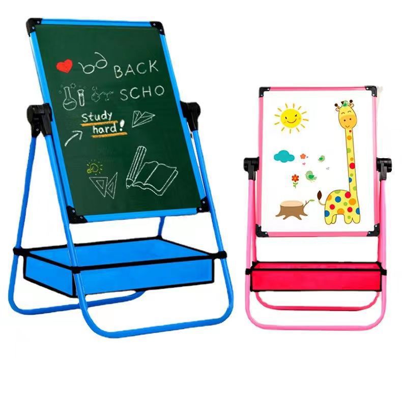 Household Vertical Dust-Free Erasable Double-Sided Magnetic Baby Doodle Draw and Write Easel Drawing Board