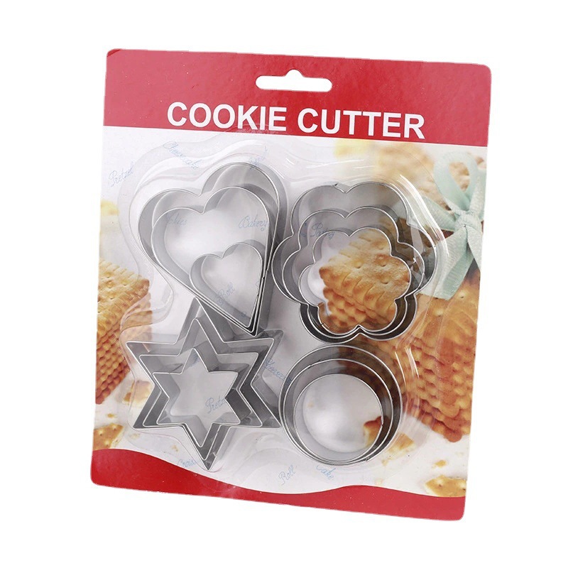 Cake Baking Mold Cookie Cutter round Mousse Ring Thick Stainless Steel Press Type Cookie Cutter