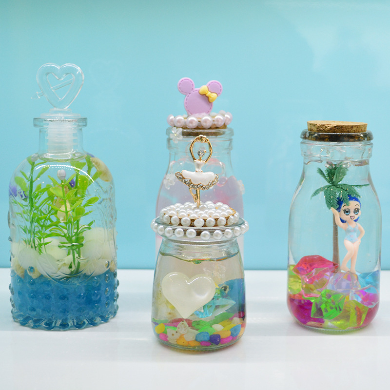 水宝宝diy创意许愿瓶 手工制作材料星空发光玻璃瓶彩虹幸运漂流瓶