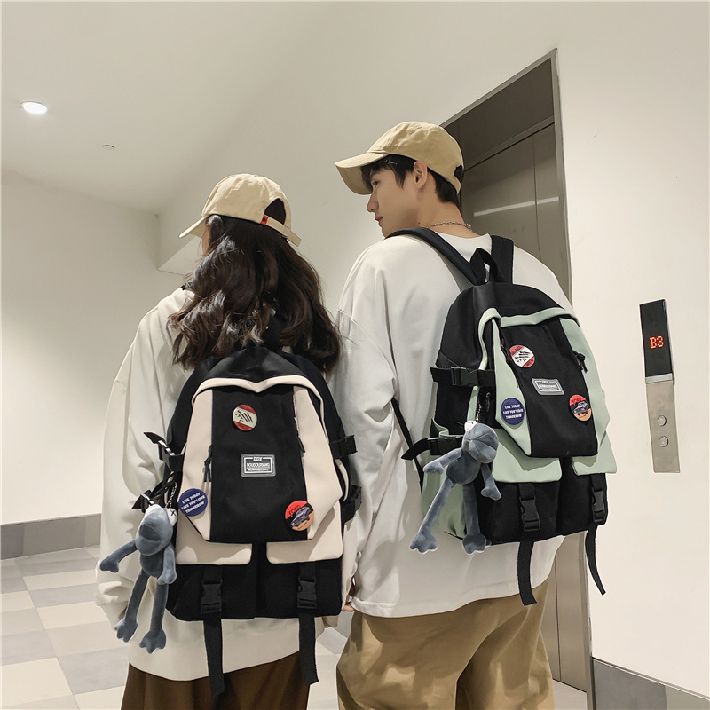 Spring 2022 New Large Capacity Leisure Travel Backpack High School and College Student Campus Nylon Cloth Schoolbag Wholesale