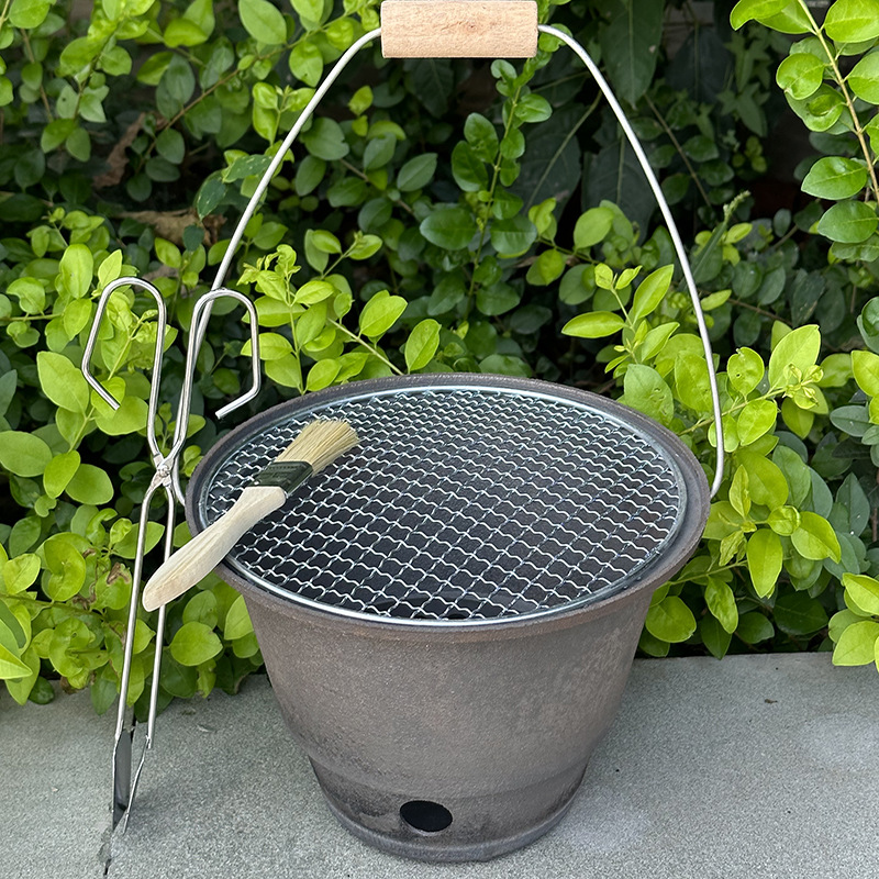 铸铁加厚火炉子家用小炭炉室内取暖烧炭煤木柴火锅炉烧烤炉煮茶炉