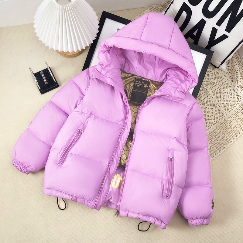 2023 New Children's down Jacket Boys and Girls Same Korean Style Thick Black Gold down Jacket Bread Coat
