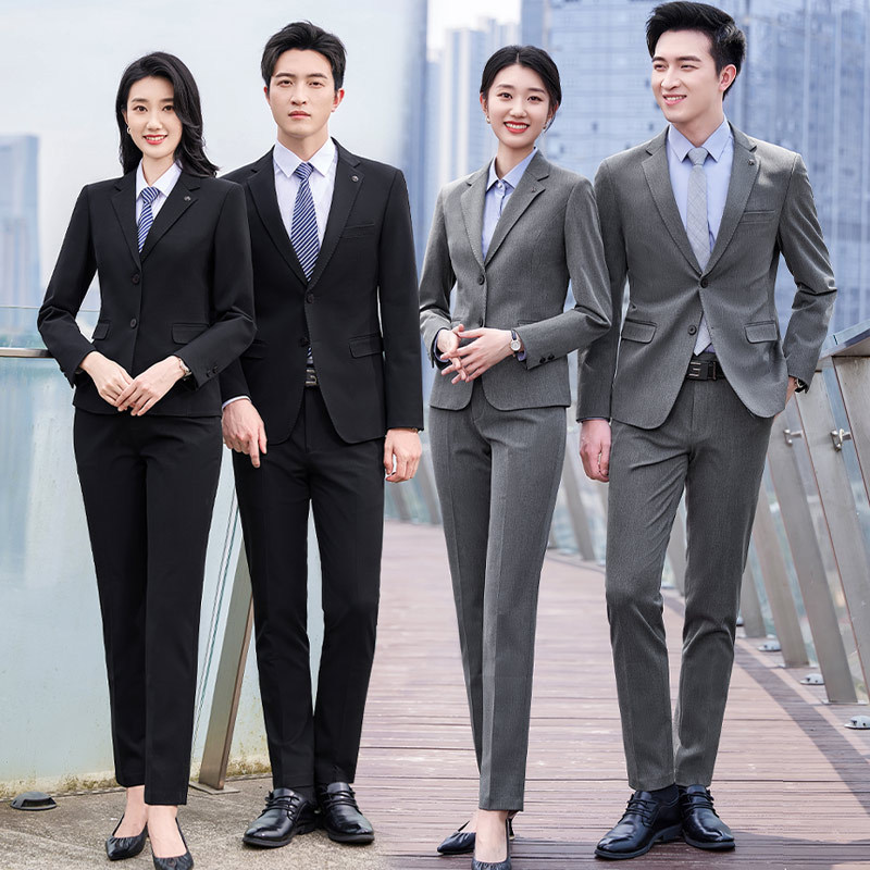 公务员面试服装职业西装套装男售楼部销售工作服企事业单位工作服