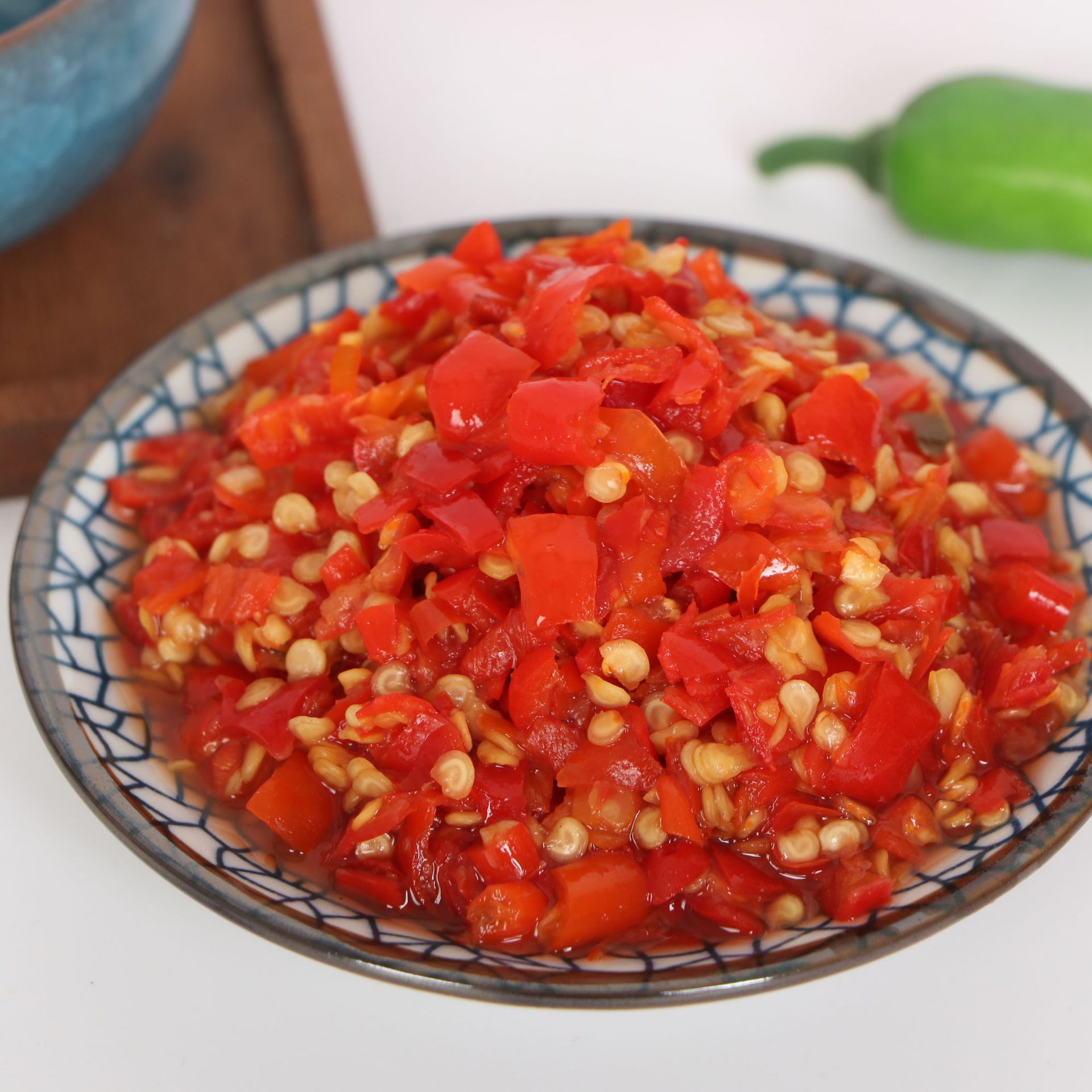 手工朝天剁辣椒500g湖南特产剁辣椒酱鱼头剁椒酱调料酱猛辣剁辣椒