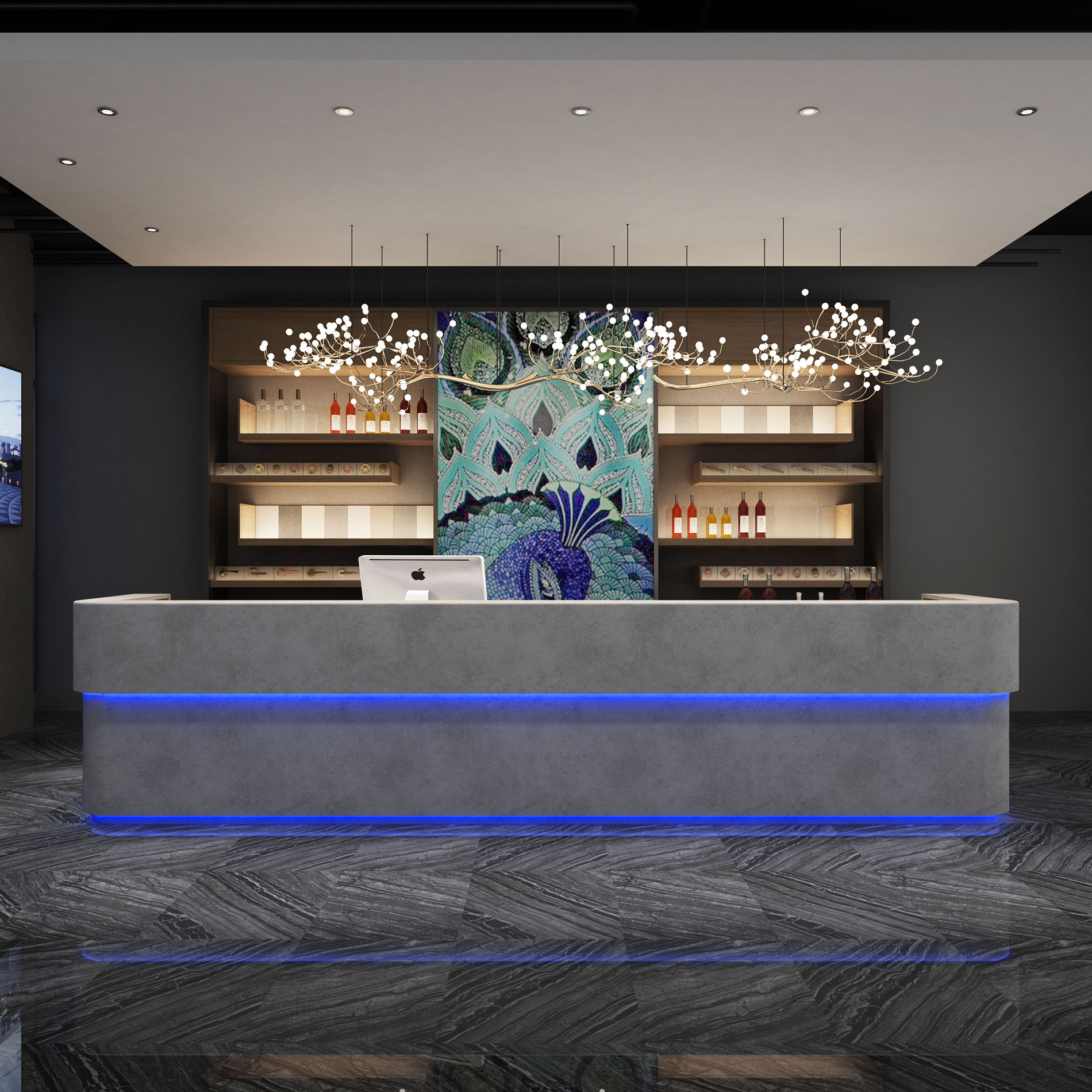 复古工业风公司酒店酒吧餐饮收银台健身房前台接待台转角吧台