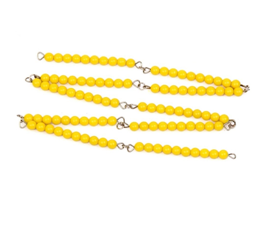 蒙特木制早教玩具蒙台梭利数学教育100串珠链串珠 教材