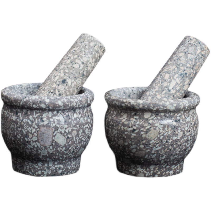 特级天然麦饭石石臼家用老式石窝蒜臼子蒜窝子捣蒜器大号石臼批发