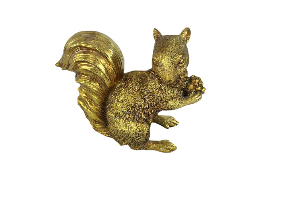 外贸出口树脂金色松果松鼠家居桌面摆件z2643-阿里巴巴