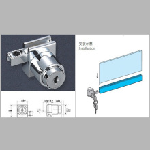 99CH批发308H锁玻璃移门锁展示柜门锁玻璃柜锁橱窗锁玻璃滑槽锁小